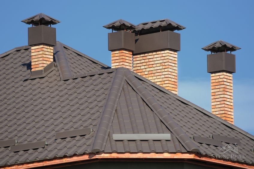 Brick chimney on a New Jersey home, freshly serviced